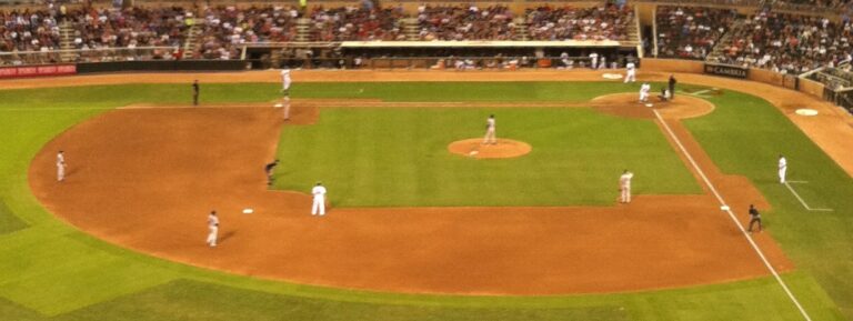 A baseball game at Target Field.