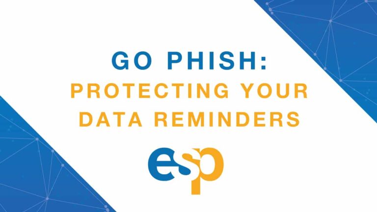 Website banner with text "Go Phish: Protecting Your Data Reminders"