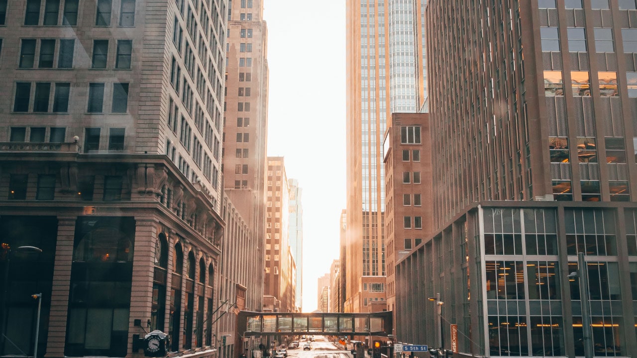 Downtown Minneapolis at Sunrise.